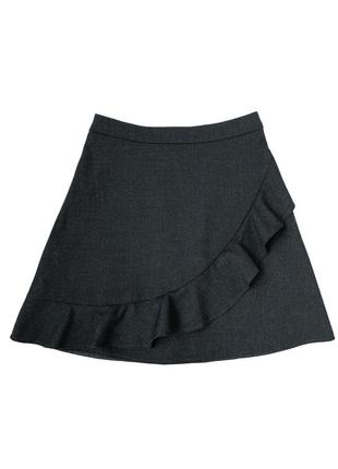 Черная школьная юбка с воланом george для девочки 8-9 лет, 128/135 см8 фото