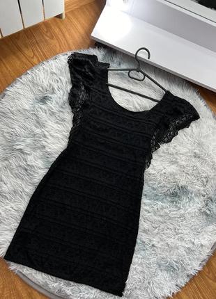 Черное ажурное, крупное платье3 фото