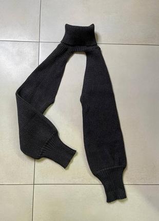 Полусвитер рукава шарф короткий свитер вязаный ворот+рукава черный теплый2 фото