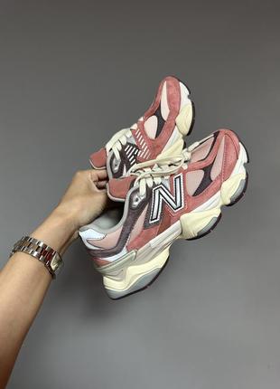 Кроссовки new balance 9060 premium bordo grey