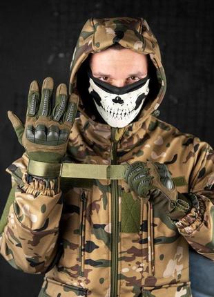 Штурмові тактичні рукавиці хакі. рукавиці військові олива з захистом кисті