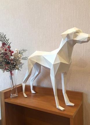 Paperkhan 3d конструктор з картону полігональна велика фігура собака далматин декор інтер'єрна скульптура паперкрафт + подарунок