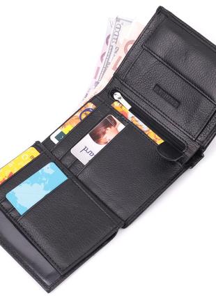 Бумажник вертикального формата из натуральной кожи st leather 22474 черный5 фото