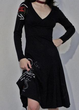 Шикарна унікальна сукня desigual з довгим рукавом2 фото
