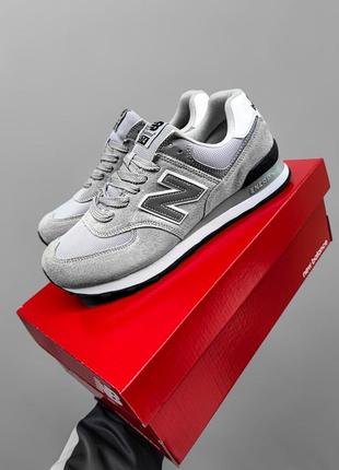 Мужские кроссовки new balance 574 gray reflective8 фото