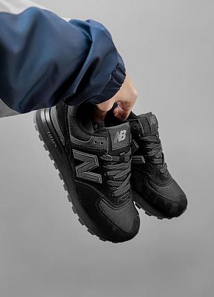 Мужские кроссовки new balance 574 black reflective