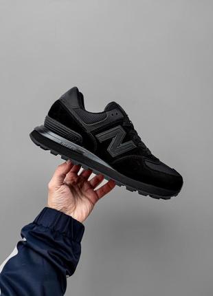 Мужские кроссовки new balance 574 black reflective4 фото