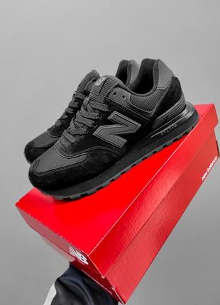 Мужские кроссовки new balance 574 black reflective6 фото