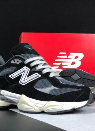 Топові жіночі new balance 9060 black кросівки замшеві4 фото