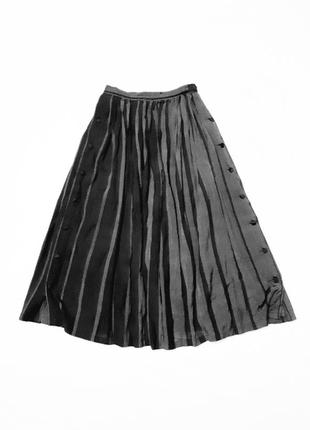 Дизайнерская юбка миди на пуговицах в складку р xs1 фото