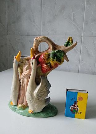 Фарфор, карандашница гуси, 50 е годы