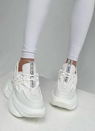 Стильные женские белые кроссовки, высокая подошва/платформа, эко кожа, 35-36-37-38-38-406 фото