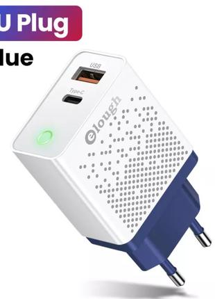 Мережевий зарядний пристрій швидкого заряджання 20w pd type-c qc usb зарядний блок заряджання для телефону f20-2z