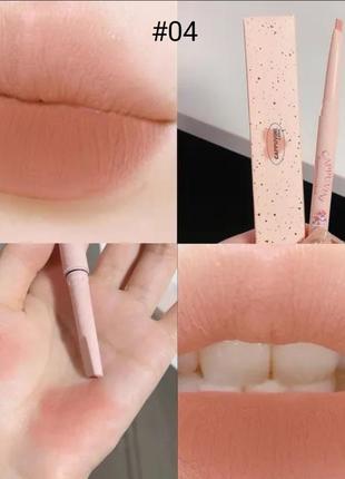 Матовая помада-карандаш для губ cappuvini, розовая помада, матовый розовый карандаш для губ, косметика, подарок3 фото