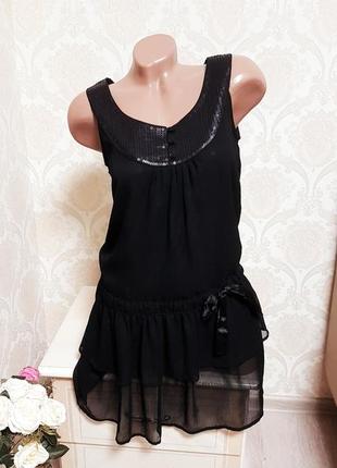 Маленькое черное шифоновое платье,сарафан1 фото