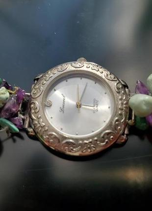 Lucoral diamond quartz жіночій кварцовий годинник-браслет з натуральним камінням6 фото