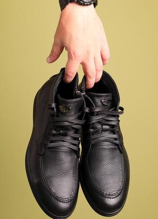 Ботинки мужские байка черные2 фото