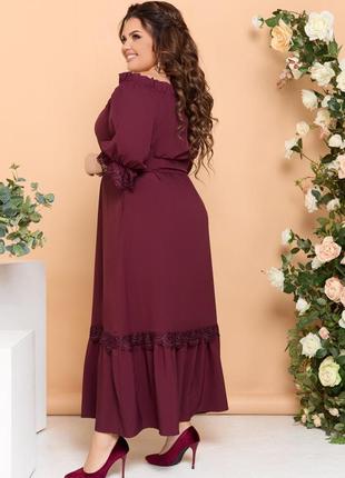 Неймовірно гарна жіночна сукня у вечірньому стилі, колір марсала2 фото