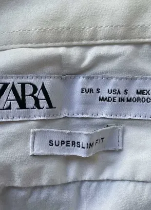 Рубашка zara, белая базовая, s3 фото