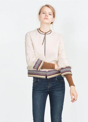 Жакардовий твідовий жакет піджак у етно-бохо стилі zara