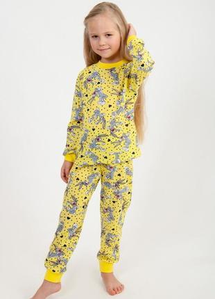 Гарна піжама з єдинорогами, красивая пижама с единорогами, бавовняна піжама легка, красивая пижама для девочки4 фото