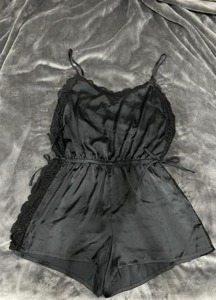 Сатиновый комбинезон для дома атласный комбинезон сатиновая пижама шелковый комбез ночная сорочка ночнушка ромпер2 фото