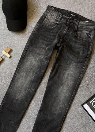 Мужские серые зауженные джинсы replay anbass оригинал размер 28/322 фото