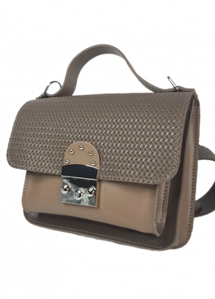 Сумка-клатч жіноча натуральна шкіра, лате капучино 334