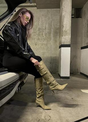 Джинсові чоботи з кишенями zara