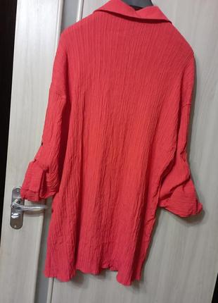 Красная блуза рубашка плиссе shein2 фото
