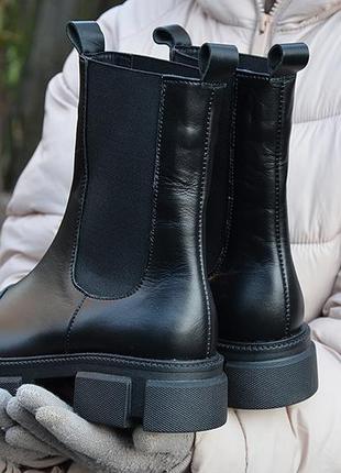 Кожаные зимние ботинки челси люкс качество2 фото