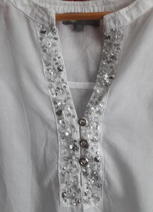 Белая блузка из тончайшего коттона mia moda, индия3 фото