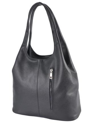 Натуральна шкіра. чорна - формат а4 - якісна та елегантна сумка на блискавці овальної форми (луцьк, 815)2 фото