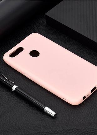 Чехол soft touch для oppo a5s силикон бампер светло-розовый