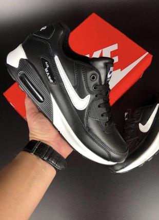 Кросівки чоловічі nike air max 2015 online putlocker black white  шкіра / мужские кожаные демисезонные кроссовки найк аир макс