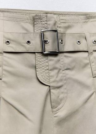 Широкi штани iз защипами zara original spain широкi штани зара висока талія штани палаццо7 фото