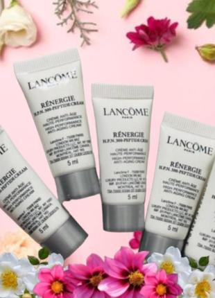 Високоефективний антивіковий крем для шкіри обличчя lancome renergie h.p.n.300-peptide creme 5 ml.