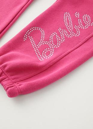 Розовые/малиновые спортивные штаны/джоггеры с барби/barbie на девочку 7 лет зара/zara2 фото
