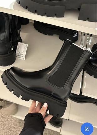 Чорні черевики, ботильйони, челсі h&m