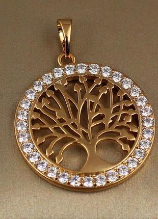 Кулон xuping jewelry дерево жизни 2.5 см золотистый