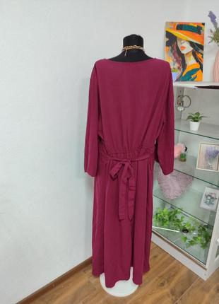 Стильное батальное платье макси бордо,трапеция3 фото