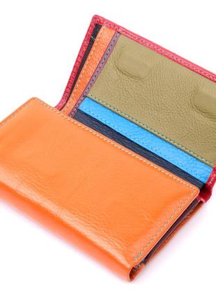 Кожаный кошелек в три сложения для женщин st leather 19442 разноцветный3 фото