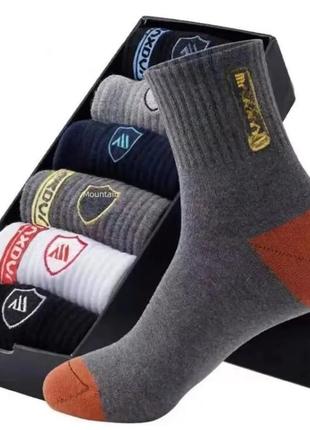 Мужские спортивные носки 5 пар разного цвета.