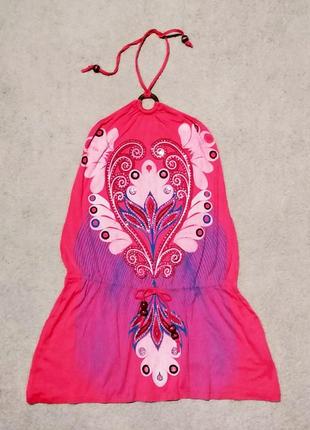 Платье туника сарафан розовая4 фото