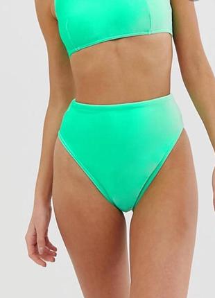 Бірюзовий велюровий купальник asos з високими плавками.