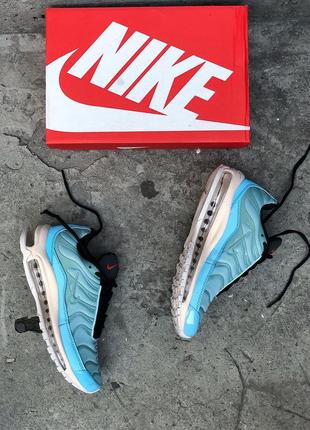 Кроссовки nike air max 97 plus mica green голубые9 фото