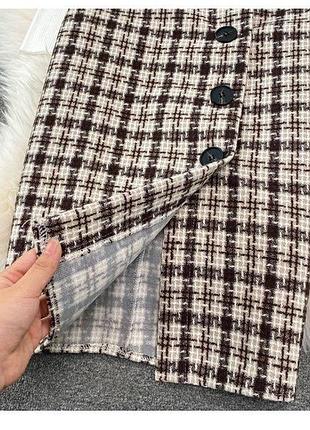 Комплект: твидовый сарафан + гольфик🤎4 фото