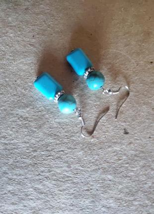 Серьги бирюза