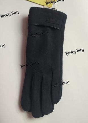 Черные женские теплые перчатки