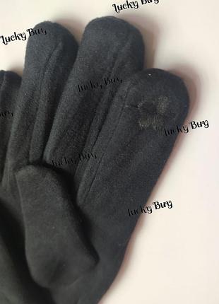 Черные женские теплые перчатки
